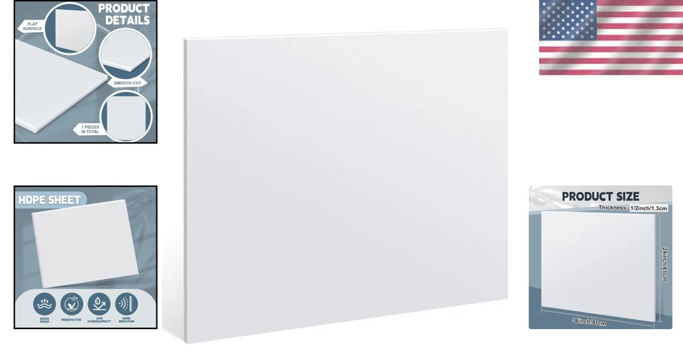 White HDPE Plastic Sheet 24'' X 36'' - DIY Project Board - Image 2 of 4