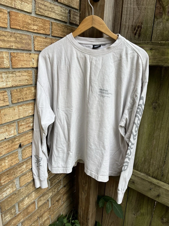Camiseta manga larga Dr. Denim para hombre color crema Happy Hour talla L Foto 2 de 4