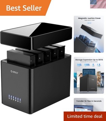 USB 3.0 5-Bay HDD Enclosure - Secure 90TB Storage with Cooling Fan Technology