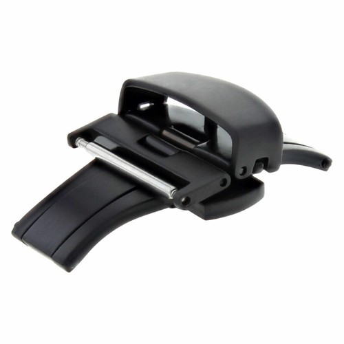22MM DEPLOYMENT CLASP 3.5MM-5.5MM FOR THICKER LEATHER RUBBER BAND STRAP BLACK PV - Picture 3 of 4