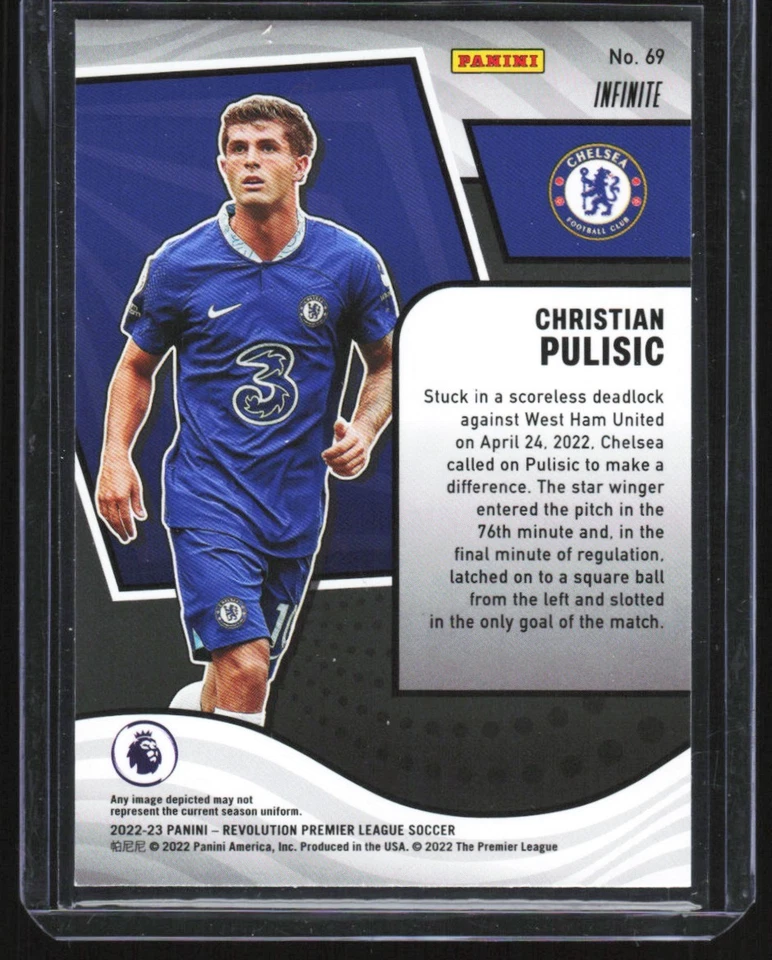 2022 Panini Revolution Premier League Infinite Christian Pulisic Chelsea FC #69 - Image 2 of 2