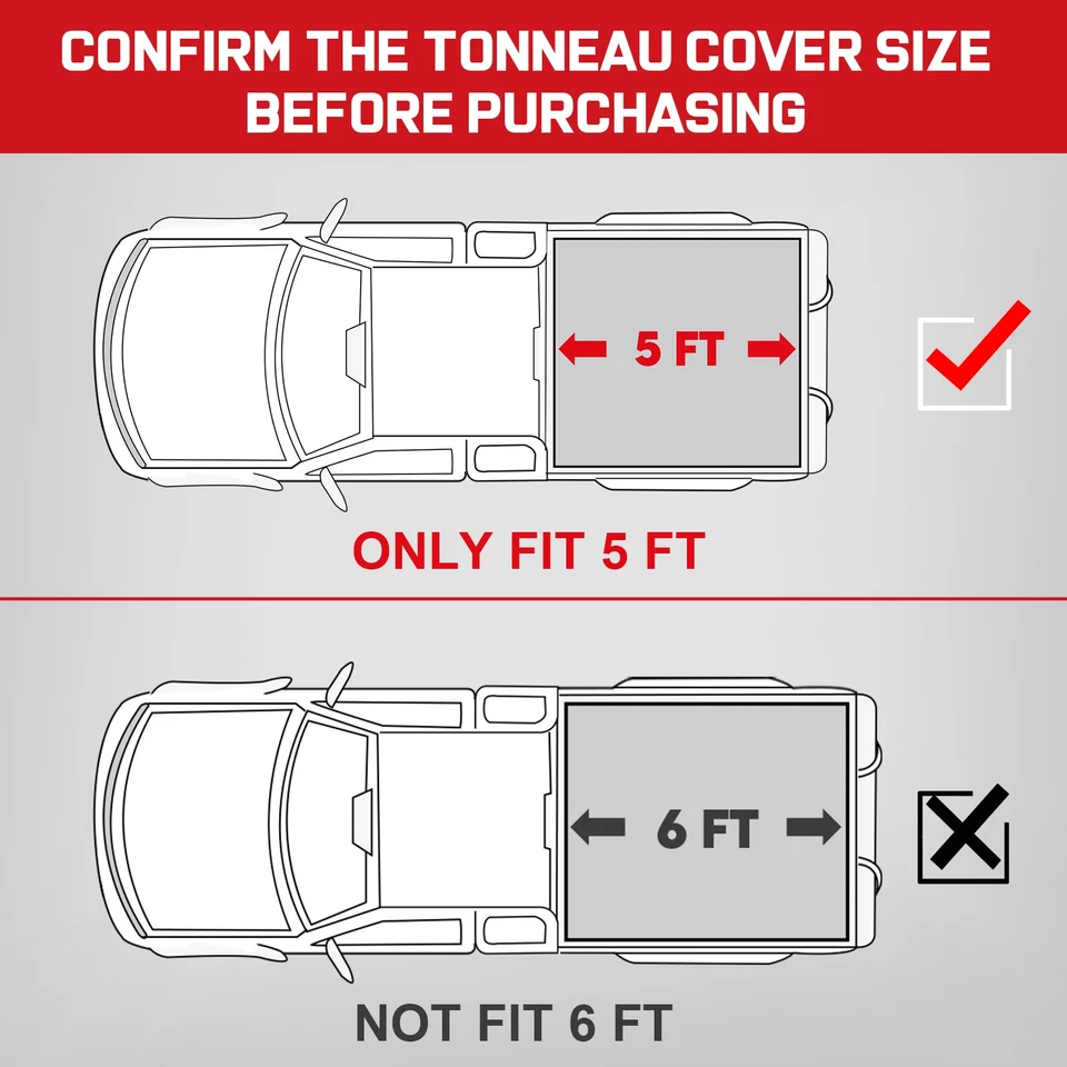 Soft Roll-up Tonneau Cover FOR 2005-2025 Nissan Frontier 5FT Truck Bed BLK - Image 3 of 4