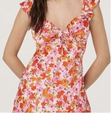 ASTR the Label Floral Ruffle Mini Dress Womens Small Wedding Guest