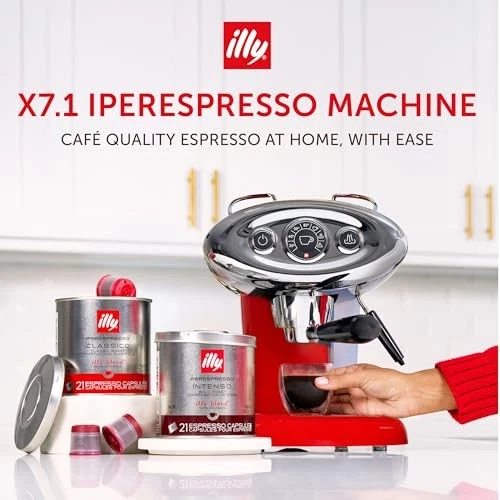 ILLY X7.1 MÁQUINA DE CAFÉ ESPRESSO DE UN SOLO SERVICIO MÁQUINA DE CAFÉ ESPRESSO DE CALIDAD BARISTA - ROJA Foto 3 de 4