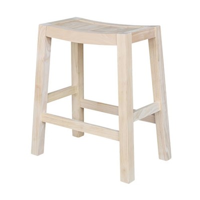 International Concepts Counter Height Barstool Ranch Unfinished : Solid Wood,