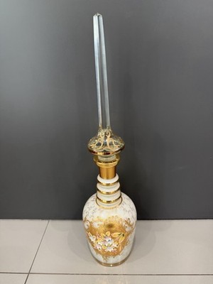 MOSER Magnum Decanter Art Nouveau, w/tall faceted stopper