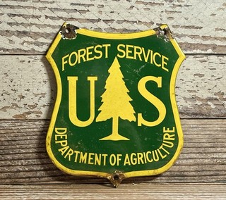 Vintage US Department Of Agriculture Forest Service Porcelain Metal Sign