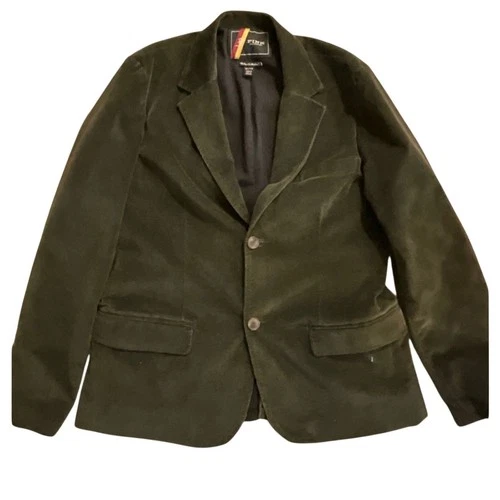 FINK Olive Green Velvet Blazer Sport Coat XL Dark Academia Luxury Menswear EUC - product listing photo