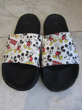 Mickey Mouse White/Black Slide Sandal Shoes Men's Size M 9-10