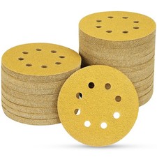 POTUINOM 100PCS 5 Inch 8 Hole Sanding Discs 60 Grit,Gold Round Hook and Loop ... 0.34 per gallon