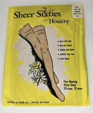 Vintage Sheer Sixties Stockings Hosiery Bisque - Size 10 1/2 - M - Medium