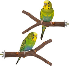 Bird Perch, 2 Pack Natural Wood Bird Cage Accessories, Parrot Toys and Budgie...