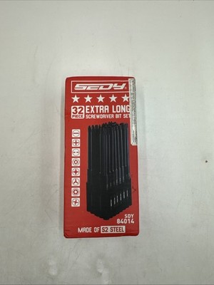 SEdy 32-tlg Extra Long Bit-Set S2-Stahl 1/4  Hex   Modell 84014   Neu