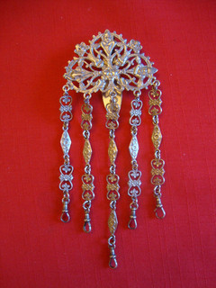 Sterling Silver Chatelaine Sheffield 1898 by Wm Neale. Green Man Design 5 hooks