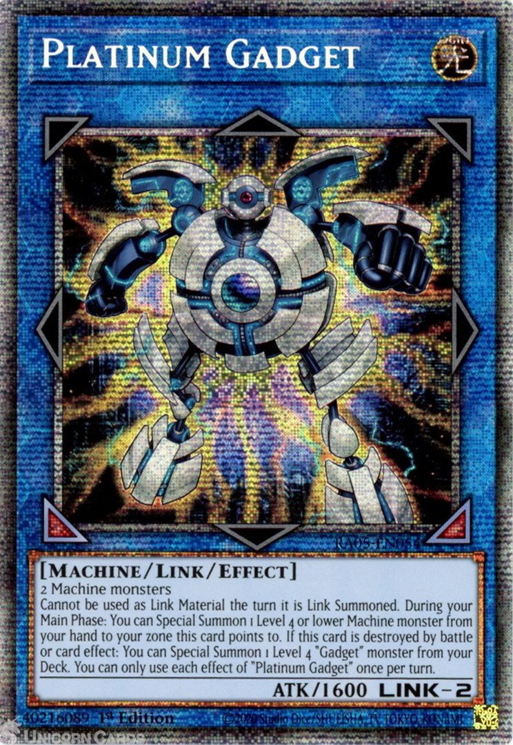 RA05-EN054 Platinum Gadget : Starlight Rare 1st Edition Mint YuGiOh Card
