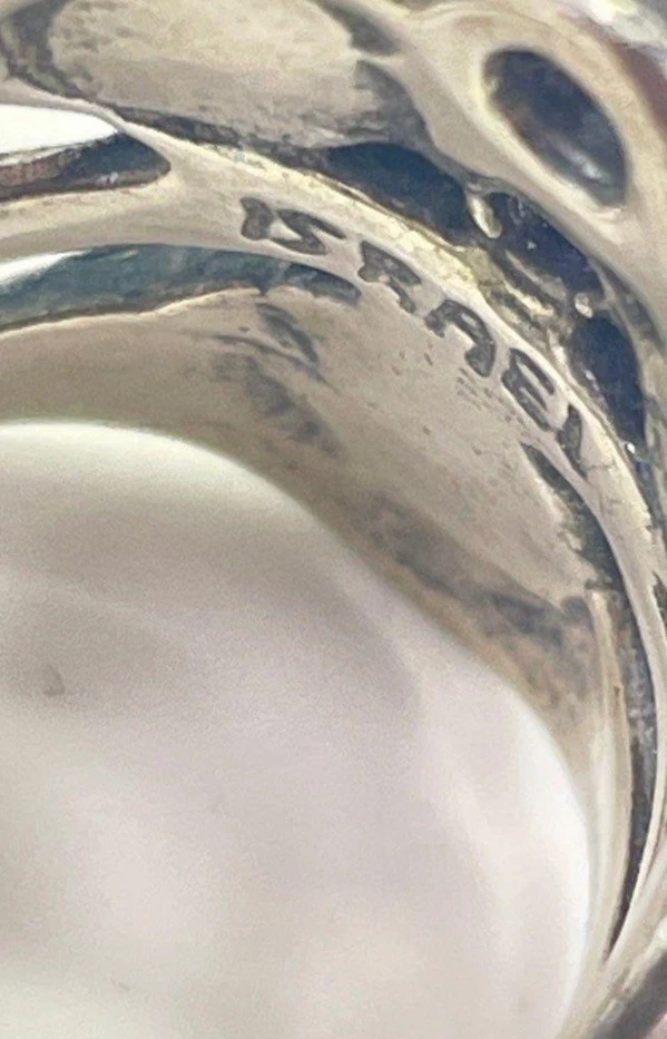 Banda ancha Shablool Didae perla y amatista talla 7 plata de ley Israel Foto 4 de 4