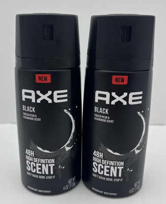 Axe BLACK 48HR Protection Aluminum Free Deodorant Body Spray 4oz Lot of 2