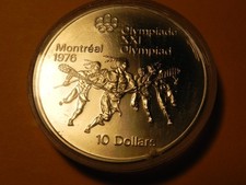 1974 Canada 10 Dollars 92.5% Silver 1976 Montreal Olympics RCM 1.44oz ASW