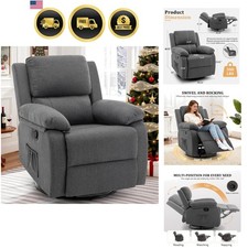 Recliner Chair, 360 Swivel Rocker Chair for Adults, Small Rocking Recliner fo...
