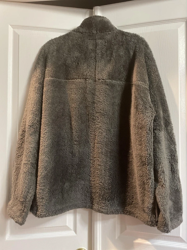 Suéter True Grit Para Hombres XL Gris Sherpa Vellón Cuarto Cremallera Acogedor Cálido Foto 2 de 4