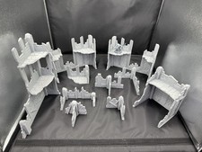 28mm 32mm Wargaming Terrain   Modular Urban Ruins Full Table Setup