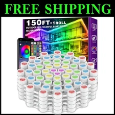 Elegant 150FT RGB Outdoor Lighting - DIY Modes & Music Sync for Cozy Gatherings