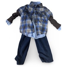 3 Piece Outfit 4T Plaid Shirt Children  s Place Shirt Old Navy Pants
