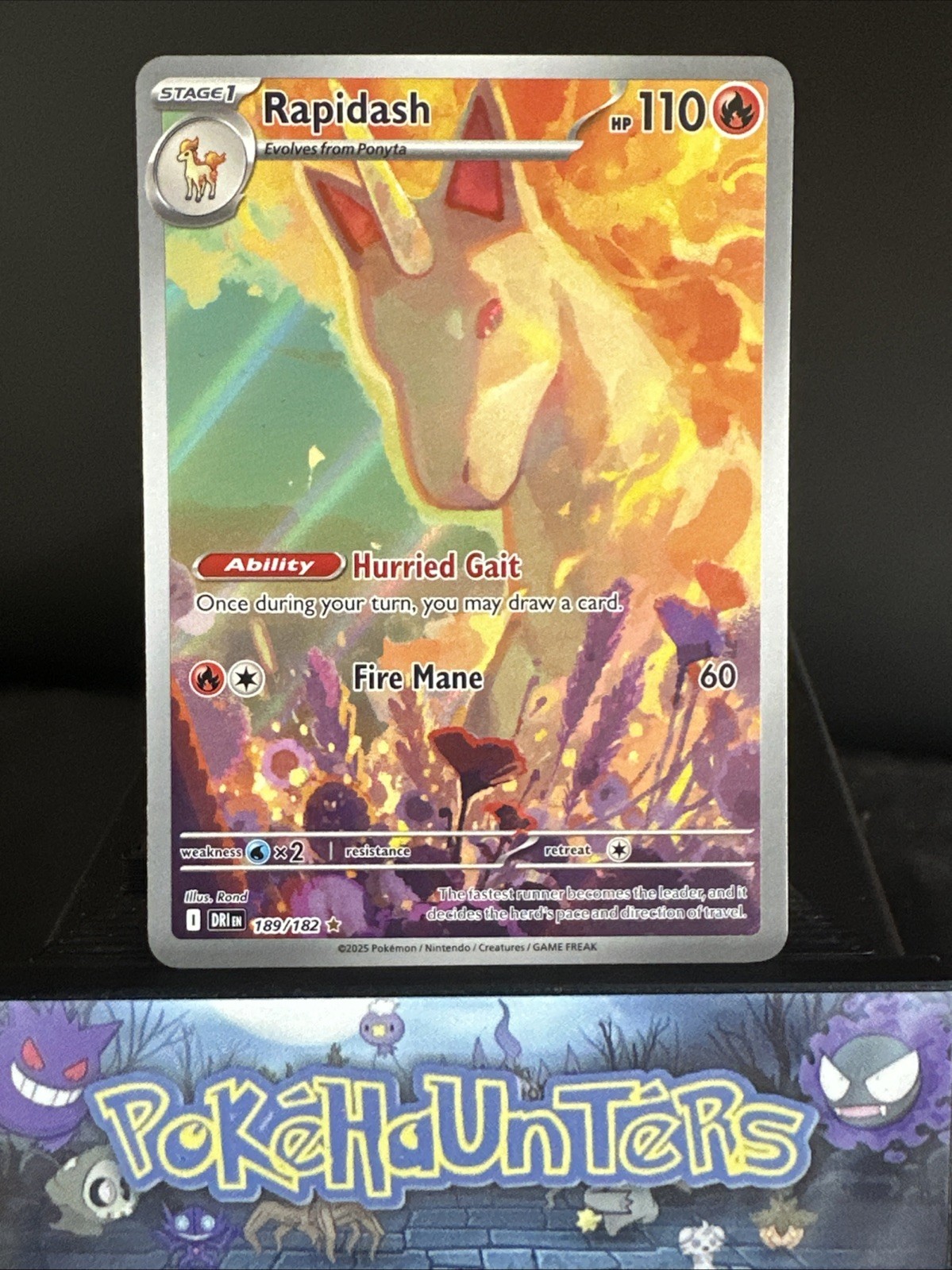 Pokemon Card Rapidash 189/182 Destined Rivals Illustration Rare Near Mint