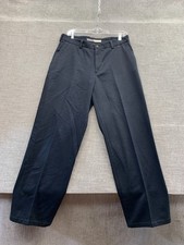 St John's Bay Chino Pants Men 32x30 Black Cotton Loose Fit Mid Rise Straight Leg