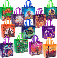 12Pcs Halloween Trick or Treat Bags, Tote Bags with Handles for Kids, Halloween