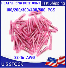 500X Heat Shrink Butt Splice Wire Connector Insulated Waterproof Crimp Terminals