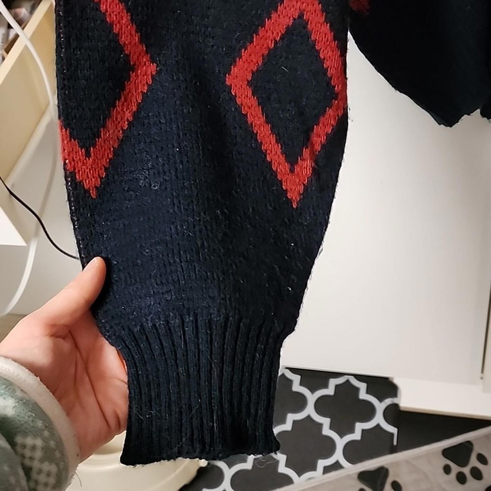 Gitano mens large grey diamond pattern sweater le… - image 6