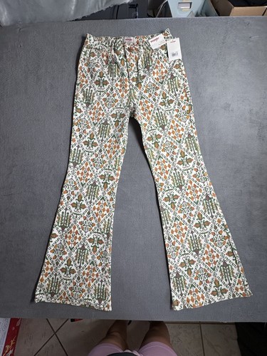WRANGLER WOMENS HIGH-RISE FIERCE FLARE FLORAL CROSS STITCH JEANS 6/28X32