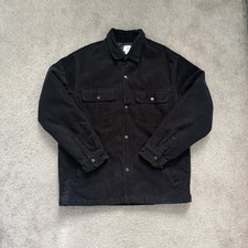 H&M Men s M Black Corduroy Button Up Jacket 