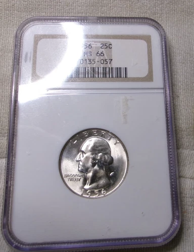 1956 P Silver Washington Quarter NGC MS66