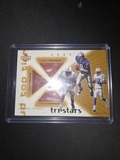 2001 upper deck top tier football tristars game used football card peyton...