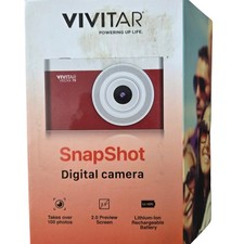 Vivitar SnapShot Digital Camera Red Rechargable Battery 2.0" LCD Screen