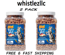 Purina Friskies Party Mix Cat Treats Beachside Crunch 20 oz Canister (2 Pack)