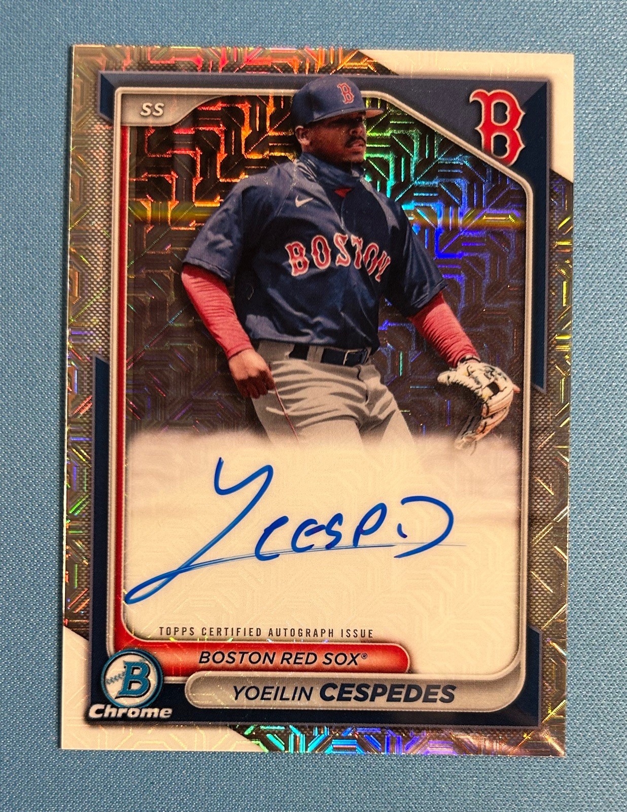 2024 Bowman Chrome Yoeilin Cespedes Mega Box Mojo Auto #BMA-YC Red Sox