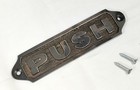 Solid Brass PUSH Door Sign Plaque Vintage Nautical Antique Wall Plate Decor