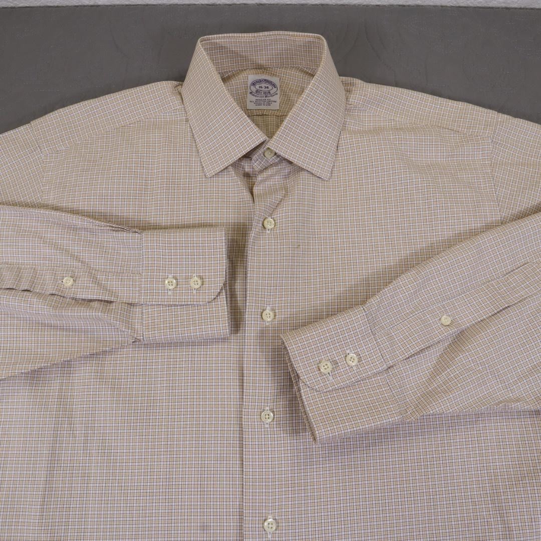 Brooks Brothers Shirt Men 16-34 Check Egyptian Cotton USA Italy Makers Merchants