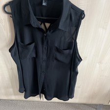 Canotta donna Forever 21 nera taglia L collo senza maniche collo 