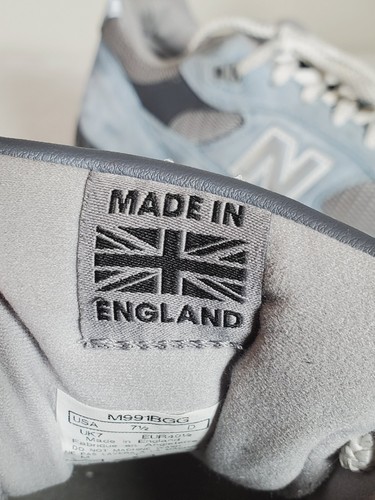New Balance 991 Sneakers Made in England Dusty Blue Gray M991BGG Men's US 7.5 D - Picture 13 of 14