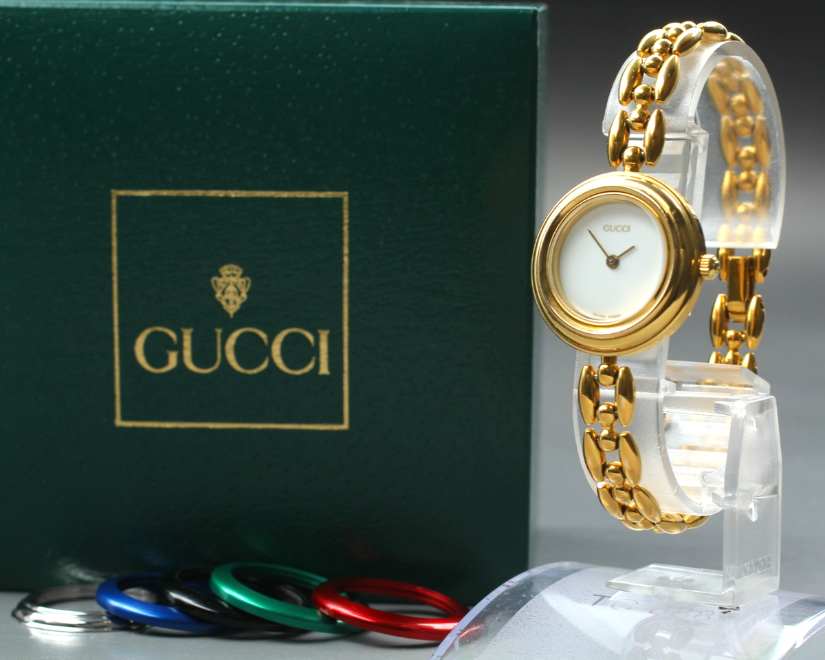 N MINT w/Box] Gucci Change Bezel 11/12.2 Gold 6 Colors