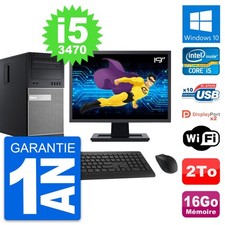 PC Tour Dell 9010 Ecran 19" Intel i5-3470 RAM 16Go Disque 2To Windows 10 Wifi