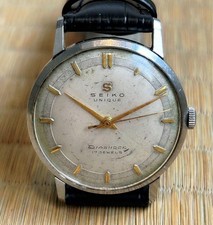 Seiko Unique S Mark Manual Winding 17 Jewels Vintage Analog Men's Watch Working