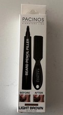 Pacinos Men's Beard Pencil Filler with Brush, Light Brown Water Resistant 5ml CS