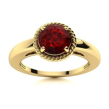 Womens day Deal Garnet Stone 925 Silver Boho Solitaire Prong January Ring