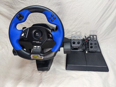 Logitech Driving Force E-UC2 Racing Steering Wheel PS2 /PC Force Feedback TESTED