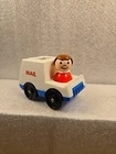 Vintage Fisher-Price Little People Mail Truck & Girl Gently Played With Conditio